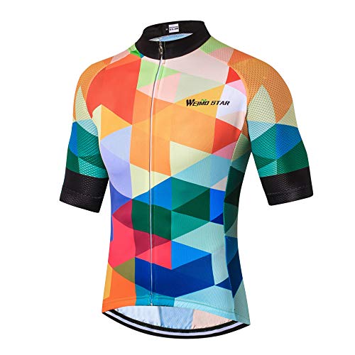 Hotlion Radtrikot für Herren, Rennrad-Shirt, bequem, super atmungsaktiv und schnell trocknend, reflektierender Reißverschluss, 3 Taschen Gr. L, CD6046 von Hotlion