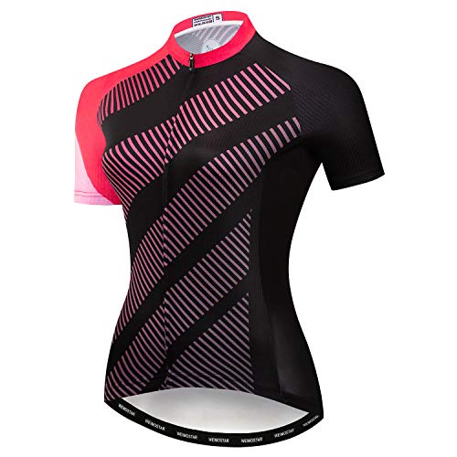 Hotlion Sommer Atmungsaktiv Radfahren Jersey Frauen Mountainbike Jersey Schnell Trocken Fahrrad Shirt Kurzarm Radfahren Kleidung, CF2037, XXL von Hotlion