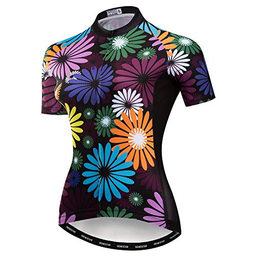 Hotlion Sommer Atmungsaktiv Radfahren Jersey Frauen Mountainbike Jersey Schnell Trocken Fahrrad Shirt Kurzarm Radfahren Kleidung, CF2040, X-Large von Hotlion