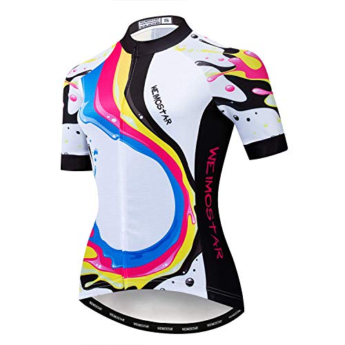 Hotlion Sommer Atmungsaktiv Radfahren Jersey Frauen Mountainbike Jersey Schnell Trocken Fahrrad Shirt Kurzarm Radfahren Kleidung, Cf2239, X-Groß von Hotlion