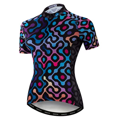 Hotlion Sommer Atmungsaktives Radtrikot Damen Mountainbike Trikot Schnell Trocknend Fahrrad Shirt Kurzarm Fahrradbekleidung, CF2064, Large von Hotlion