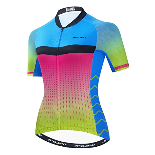 Hotlion Sommer Atmungsaktives Radtrikot Damen Mountainbike Trikot Schnell Trocknend Fahrrad Shirt Kurzarm Fahrradbekleidung, Cf2340, Large von Hotlion