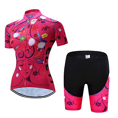 Radtrikot-Set für Damen, Trägerhose, Anzüge für Sommer, Rennrad, Cc6342, S von Hotlion