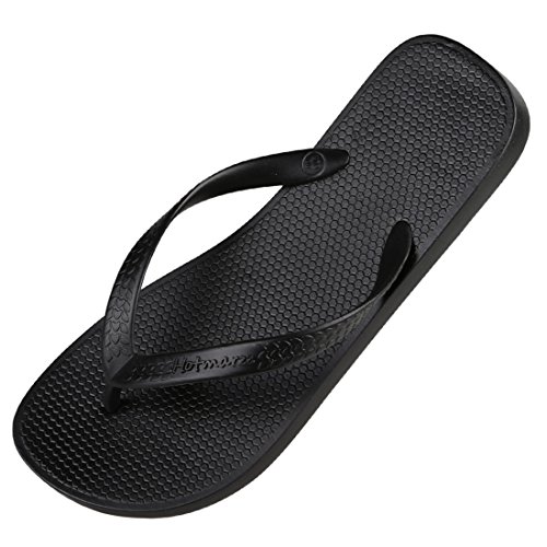 Hotmarzz Herren Klassische Mode Toe Separator Bequeme Sandalen Männer Sommer Hausschuhe Flip-Flops Size 45 EU, Schwarz von Hotmarzz