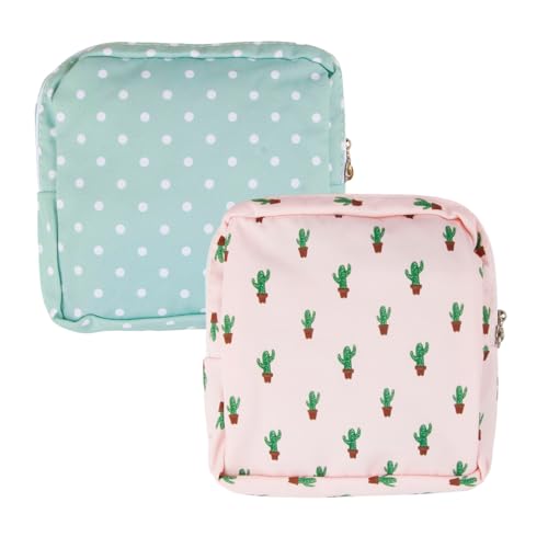 2 Stück Damenbinden Aufbewahrungstaschen, tragbare Periode Damenbinden Aufbewahrungstasche mit Reißverschluss, Tampon-Aufbewahrungstasche für Teenager, Mädchen, Damen von HotoPink