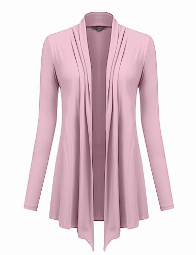 Hotouch Damen Cardigan Elegant Strickjacke mit Gurt Leichte Jacke Casual Longtops Strand Cover Up dünne Jacke Solid Langarm Oberteile für Smmer/Herbst Rot M von Hotouch