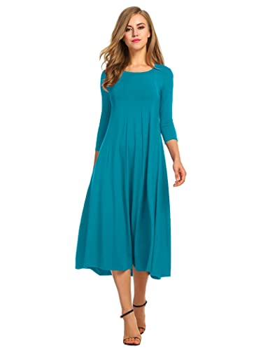 Hotouch Damen Kleider Klassiker Tunika Kleid Rundhals Freizeitkleider 3/4 Ärmel A-Linie Kleider Elegant Wickelkleid Jadegrün M Hotouch Damen Kleider Klassiker Tunika Kleid Rundhals Freizeitkleider 3/4 Ärmel A-Linie Kleider Elegant Wickelkleid Jadegrün M von Hotouch
