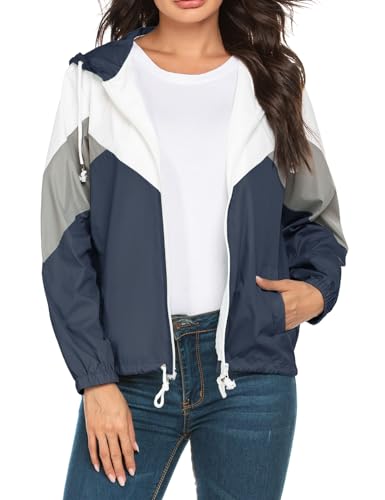 Hotouch Damen Regenjacke Kurze Atmungsaktiv Wasserdichte Fahrradjacke Jacke Mit Kapuzen Leichte Grün XL von Hotouch