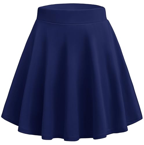 Hotouch Damen Skort Basic Vielseitige Dehnbaren Röcke Schulmädchen Uniform Rock Navy Blau M von Hotouch