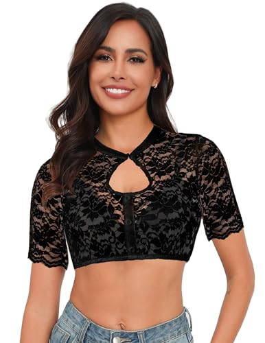 Hotouch Dirndlbluse Damen Spitze Trachtenbluse Dirndl Bluse Damen Schwarz Halbarm Dirndlblusen Trachten Bluse für Oktoberfest XXL Hotouch Dirndlbluse Damen Spitze Trachtenbluse Dirndl Bluse Damen Schwarz Halbarm Dirndlblusen Trachten Bluse für Oktoberfest XXL von Hotouch