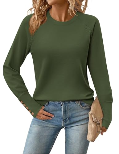 Hotouch Pullover Damen Herbst Strickpullover Langarm Winterpullover Rundhals Pulli Winterpullover Elegant Strickpulli Armeegrün XL Hotouch Pullover Damen Herbst Strickpullover Langarm Winterpullover Rundhals Pulli Winterpullover Elegant Strickpulli Armeegrün XL von Hotouch