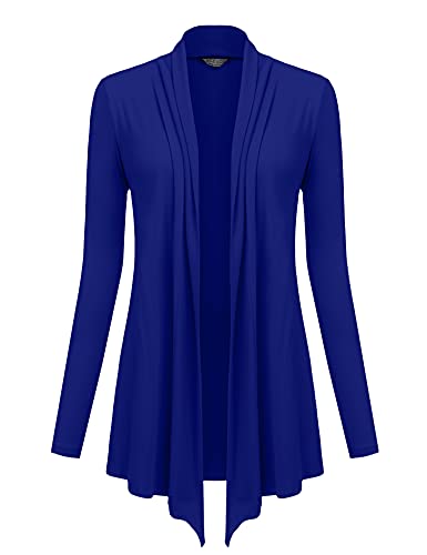 Hotouch Strickjacken Für Damen Herbst Elegant Oberteile Casual Cardigan mit Gurt Leichte Jacke Langarm Outfit Damen Langarmshirt dünne Longtops Blau L von Hotouch