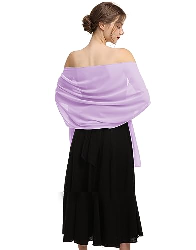 Chiffon Schals und Wraps für Abendkleider Frauen Elegant Weich Schal Braut Schal Hochzeit Stola, Flieder (Chiffon), Einheitsgröße von Hotshawl