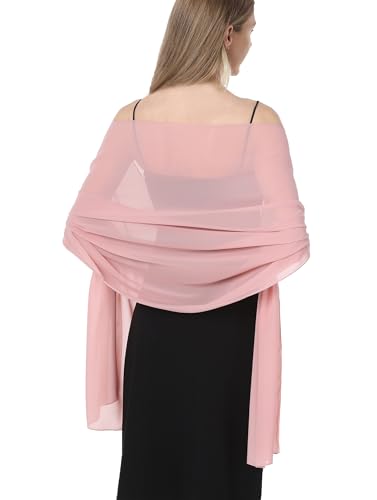 Chiffon Schals und Wraps für Abendkleider Frauen Elegant Weich Schal Braut Schal Hochzeit Stola, Rouge (Chiffon), Einheitsgröße von Hotshawl