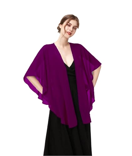 Damen Chiffon-Schals und Wickeltuch, Hochzeit, Party, Schal für Abendkleider, Fuchsia, Einheitsgröße von Hotshawl