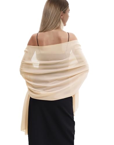 Hotshawl Pashmina aus weichem Chiffon, für Abendkleider zu formellen Anlässen. - Gold - Einheitsgröße von Hotshawl