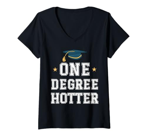 Damen Lustiger Abschluss heißer von One Degree Mädchen Frauen Grad Party T-Shirt mit V-Ausschnitt Damen Lustiger Abschluss heißer von One Degree Mädchen Frauen Grad Party T-Shirt mit V-Ausschnitt von Hotter By One Degree Girls Women Grad Party Tees