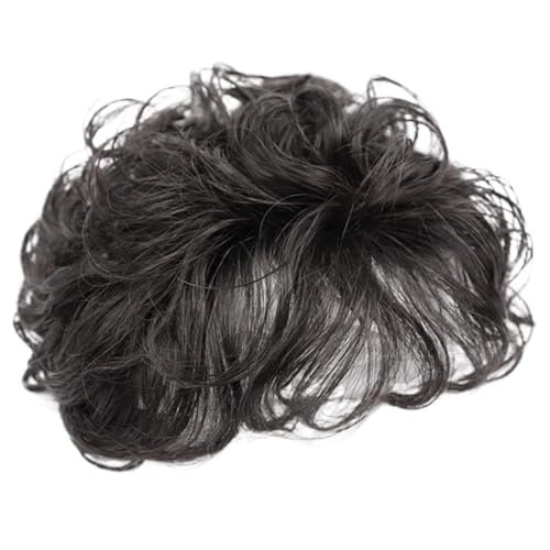 Haaropper für Frauen lockiger synthetischer Top mit Pony 5.1 '' atmungsaktiven Teilen flauschiger Clip in natürlicher Perücke Dünnung oder Verlust schwarz von Houolsator