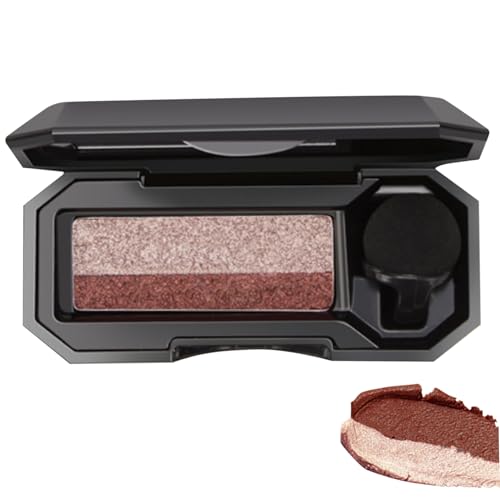 Lidschattenpalette 2 Farben Lidschattenpalette Make-up mit kleiner Schwammbürsten wasserdicht, langlebig tragbarer Zwei-Ton-Lidschatten hochpigmentierter Stil 1EYSHADOW von Houolsator