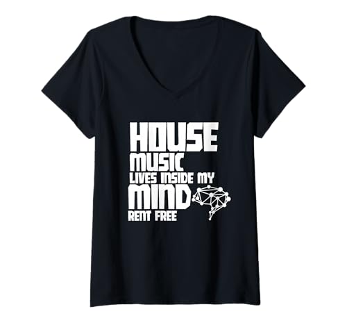 Damen House-Musik Soulful Deep Funky T-Shirt mit V-Ausschnitt Damen House-Musik Soulful Deep Funky T-Shirt mit V-Ausschnitt von House Music Gift