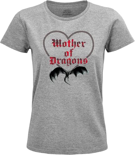 House Of The Dragon Damen Wohoftdts001 T-Shirt, Grau meliert, M von House Of The Dragon