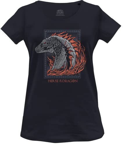 House Of the Dragon Damen Wohoftdts001 T-Shirt, Marineblau, Small von House Of the Dragon