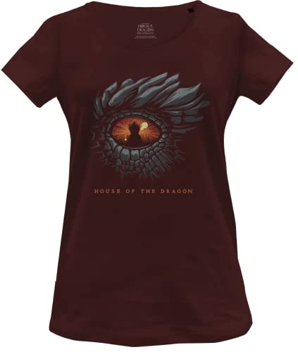 House Of the Dragon Damen Wohoftdts002 T-Shirt, Burgunderrot, M von House Of the Dragon