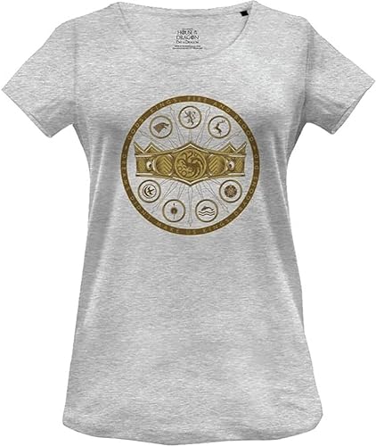 House Of the Dragon Damen Wohoftdts004 T-Shirt, Grau meliert, M von House Of the Dragon