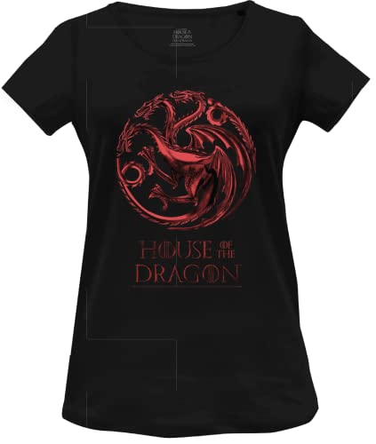 House Of the Dragon Damen Wohoftdts006 T-Shirt, Schwarz, Large von House Of the Dragon