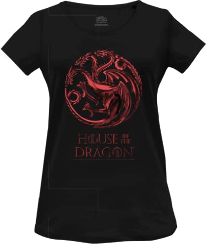 House Of the Dragon Damen Wohoftdts006 T-Shirt, Schwarz, Small von House Of the Dragon