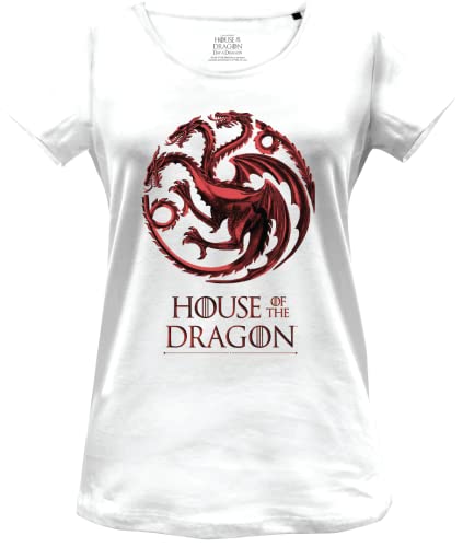 House Of the Dragon Damen Wohoftdts006 T-Shirt, weiß, Large von House Of the Dragon