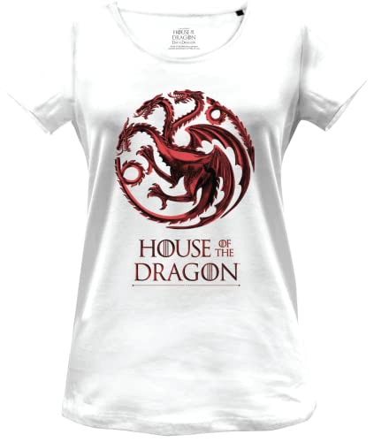 House Of the Dragon Damen Wohoftdts006 T-Shirt, weiß, Small von House Of the Dragon