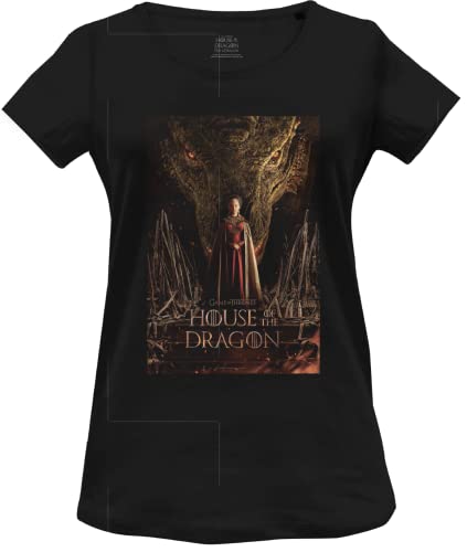 House Of the Dragon Damen Wohoftdts010 T-Shirt, Schwarz, Large von House Of the Dragon