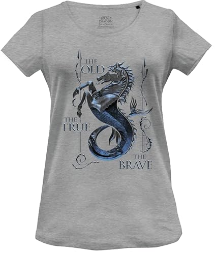 House Of the Dragon Damen Wohoftdts013 T-Shirt, Grau meliert, M von House Of the Dragon