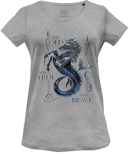House Of the Dragon Damen Wohoftdts013 T-Shirt, Grau meliert, X-Large von House Of the Dragon