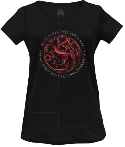 House Of the Dragon Damen Wohoftdts014 T-Shirt, Schwarz, Large von House Of the Dragon