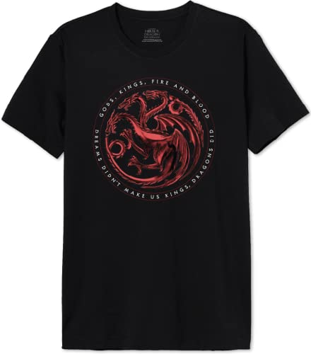 House Of the Dragon Herren Mehoftdts014 T-Shirt, Schwarz, XS von House Of the Dragon