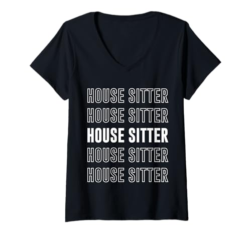 Damen Haussitter T-Shirt mit V-Ausschnitt Damen Haussitter T-Shirt mit V-Ausschnitt von House Sitter Apparel