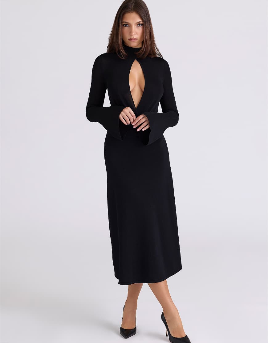 House of CB - Lois - Body in Schwarz mit Schlüssellochausschnitt von House of CB