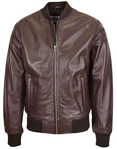 House of Leather Herren Echt Leder Bomber Jacke MA-1 Varsity Stil Ryan Braun M von House of Leather