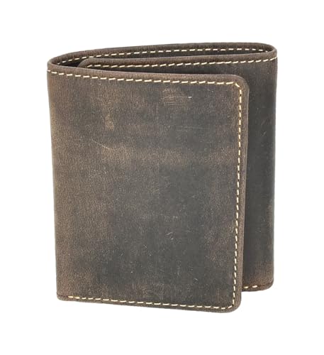 Herren-Geldbörse aus echtem Leder, RFID-geschützt, dreifach gefaltet, für Kreditkarten, Geldscheine, Ausweis, HLG707, Braun, S, Brieftasche Herren-Geldbörse aus echtem Leder, RFID-geschützt, dreifach gefaltet, für Kreditkarten, Geldscheine, Ausweis, HLG707, Braun, S, Brieftasche von House of Luggage