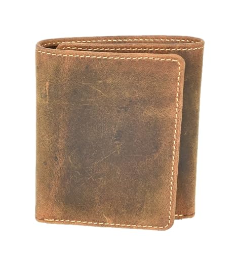 Herren-Geldbörse aus echtem Leder, RFID-geschützt, dreifach gefaltet, für Kreditkarten, Geldscheine, Ausweis, HLG707, Oil Tan, S, Brieftasche Herren-Geldbörse aus echtem Leder, RFID-geschützt, dreifach gefaltet, für Kreditkarten, Geldscheine, Ausweis, HLG707, Oil Tan, S, Brieftasche von House of Luggage