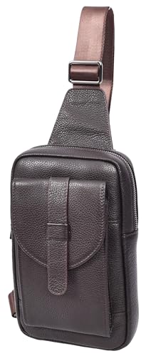 House of Luggage Brusttasche aus Leder, Umhängetasche, klein, Reise-Organizer, Tasche HLG7100, braun, Small House of Luggage Brusttasche aus Leder, Umhängetasche, klein, Reise-Organizer, Tasche HLG7100, braun, Small von House of Luggage