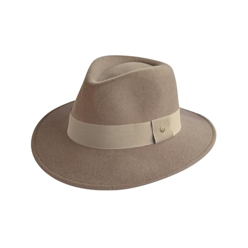 House of Ord Cape Town Ash Fedora Winterhut Damen Filzhut Herren UV Schutz - in Größen M/57cm, L/59cm, XL/61cm - Größe: L/XL: 59 cm Farbe: Mushroom von House of Ord Cape Town