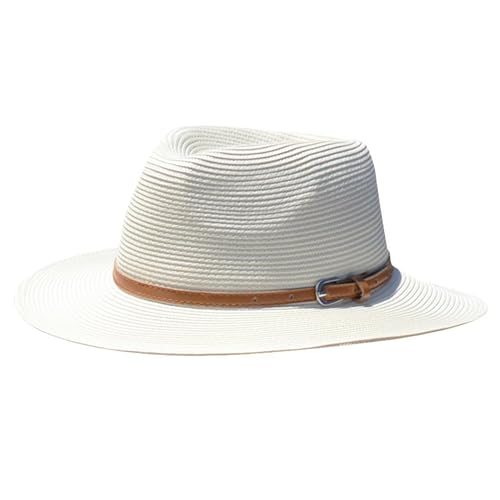 House of Ord Cape Town Bella Fedora Sonnenhut Damen Faltbarer Strohhut Sommerhut mit UV Schutz - in Größe M/58cm in 6 Farben - Größe: L/XL: 61 cm Farbe: Ivory/Ivory von House of Ord Cape Town