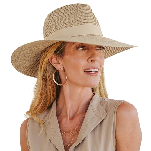 House of Ord Cape Town Fiona Fedora Damen Sonnenhut Eleganter Strohhut UV Schutz - 4 Farben in Größe M/58cm - Größe: L/XL: 61 cm Farbe: Natur von House of Ord Cape Town