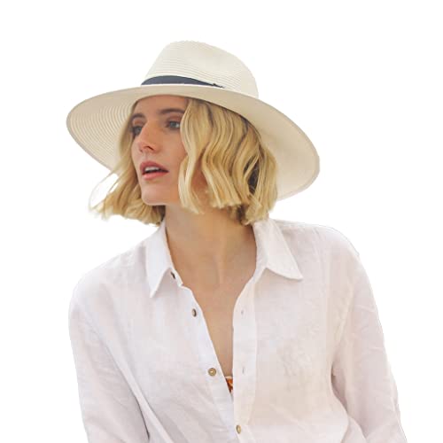 House of Ord Cape Town Fiona Fedora Damen Sonnenhut Eleganter Strohhut UV Schutz - 4 Farben in Größe M/58cm - Größe: M/L: 58 cm Farbe: Ivory von House of Ord Cape Town