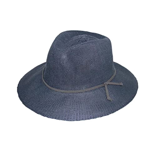 House of Ord Cape Town Gilly Fedora Hut Damen Sonnenhut Faltbarer Sommerhut mit UV Schutz - in Größe M - Größe: M/L: 58 cm Farbe: Blau von House of Ord Cape Town
