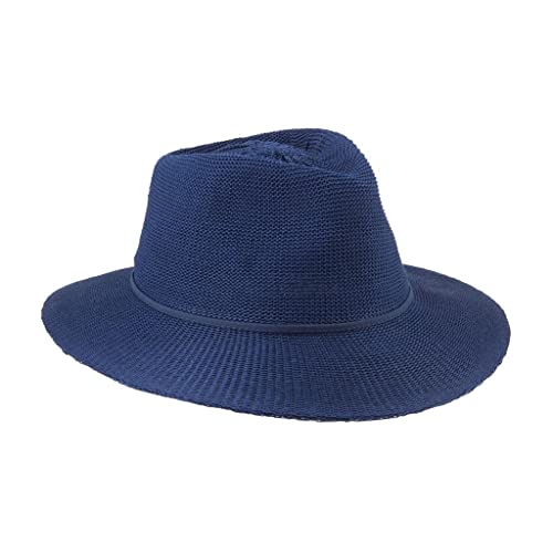 House of Ord Cape Town Gilly Fedora Hut Damen Sonnenhut Faltbarer Sommerhut mit UV Schutz - in Größe M - Größe: M/L: 58 cm Farbe: Marineblau von House of Ord Cape Town