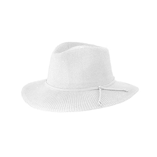 House of Ord Cape Town Gilly Fedora Hut Damen Sonnenhut Faltbarer Sommerhut mit UV Schutz - in Größe M - Größe: M/L: 58 cm Farbe: Weiß von House of Ord Cape Town